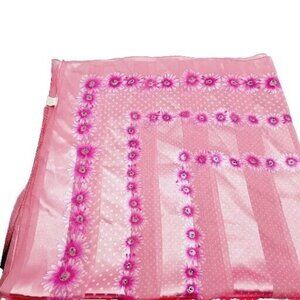 Space Age Pink Daisy's Striped Square Scarf 38" RN 99947